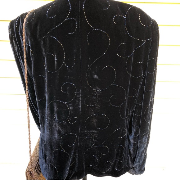 JNY Blk Velvet Evening Jacket Size 16 - Picture 6 of 9
